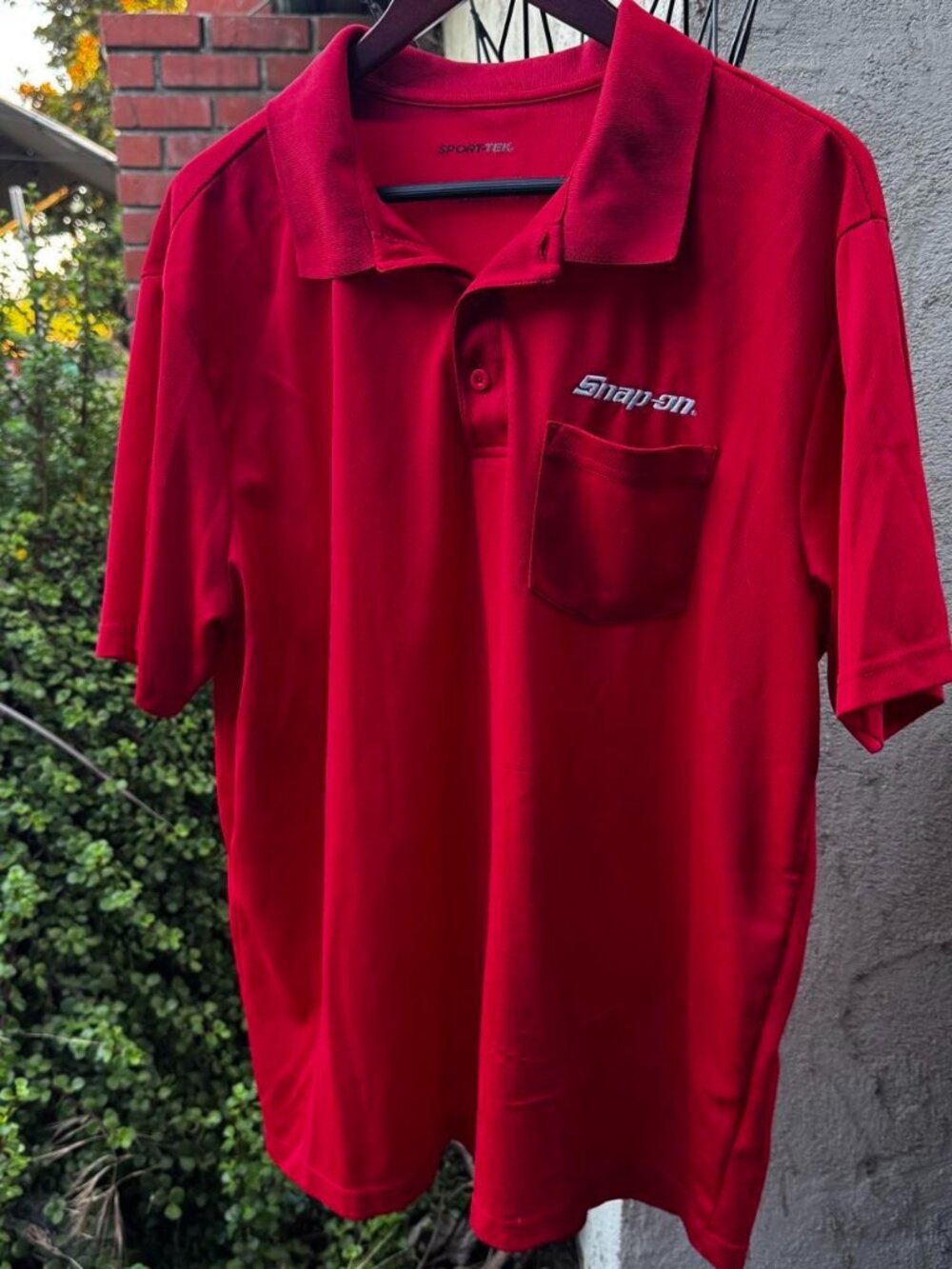 Snap-on red polo